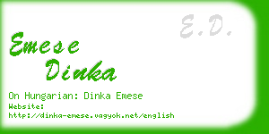 emese dinka business card